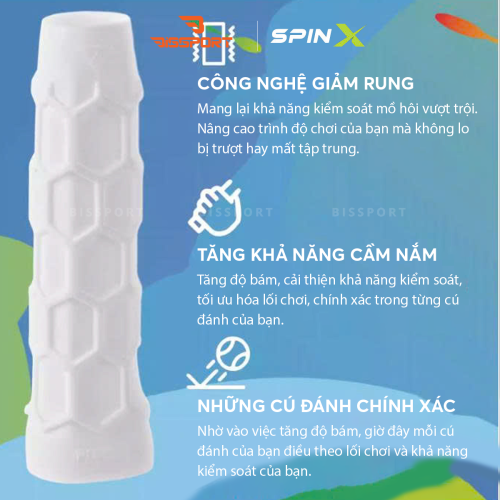 Bọc Cán Vợt Chính Hãng Pickleball SpinX Chính Hãng - Chắc Chắn - Hỗ Trợ Cầm Vợt Chắc Chắn Hơn - Bền Bỉ